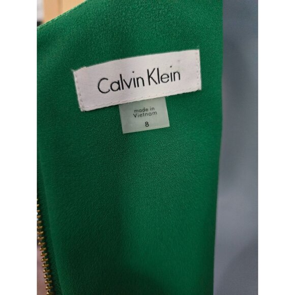 Calvin Klein Green Blouse Puff Sleeves Kelly green work office academia - Picture 5 of 6